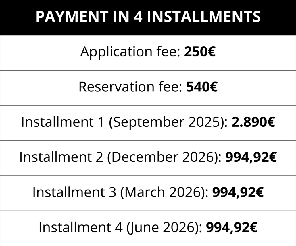 Master's installment plan