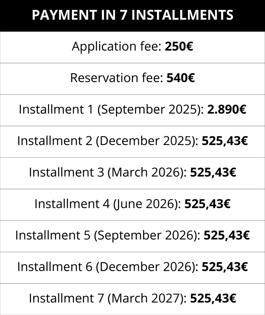 Master's installment plan